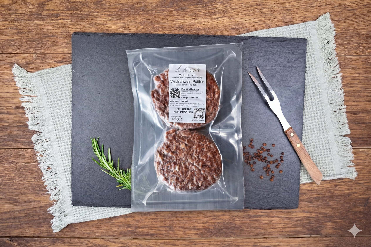 Wildschwein Burger Patties (4x 120g)